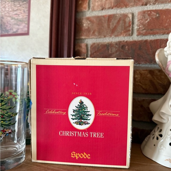 Vintage Spode Gold and Green Holiday Decor Set of 4 Highball Glasses 15oz - Picture 3 of 8